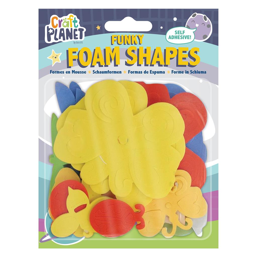Craft Planet Funky Foam Shapes (Self Adhesive) - Butterflies & Bugs