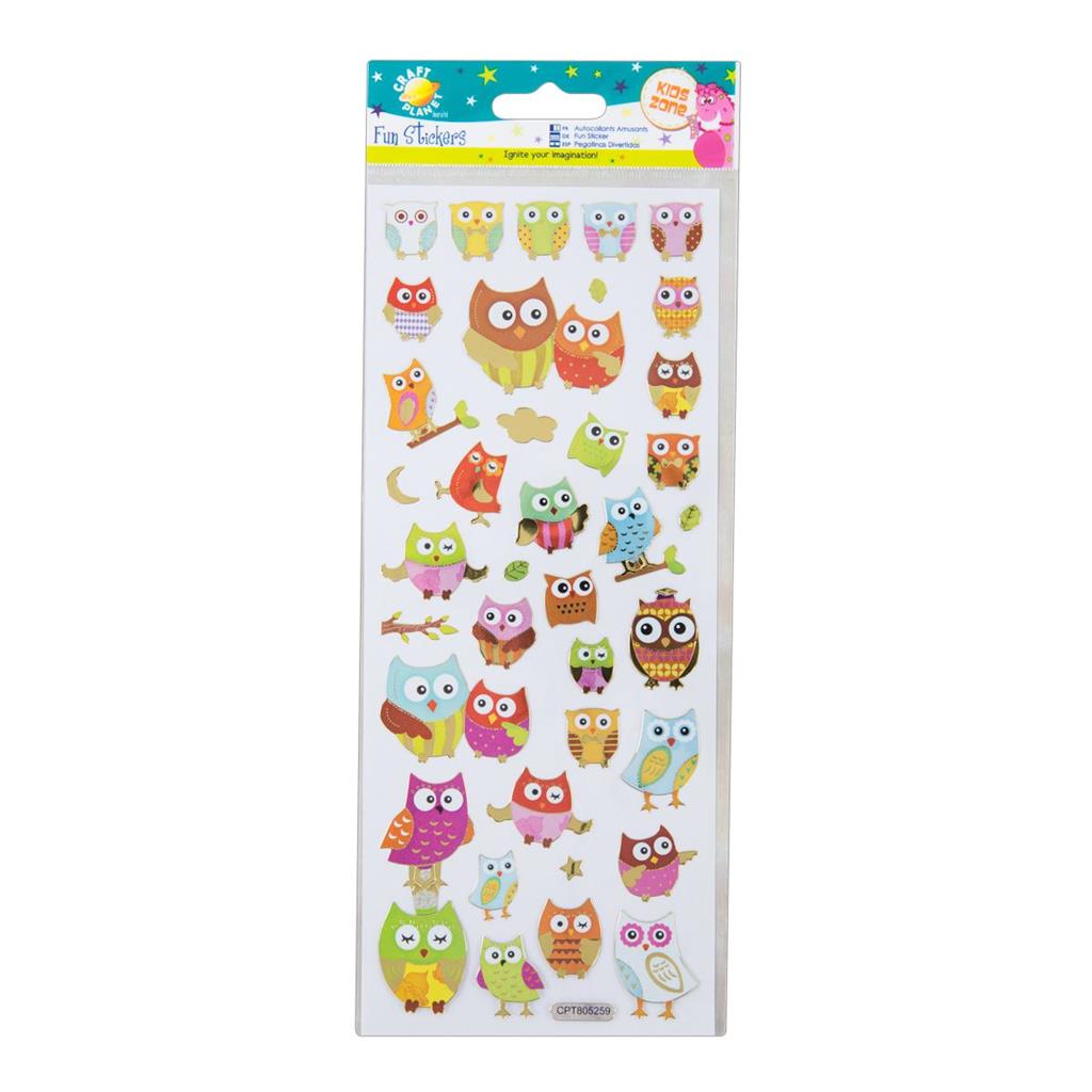 Craft Planet Fun Stickers - Owls