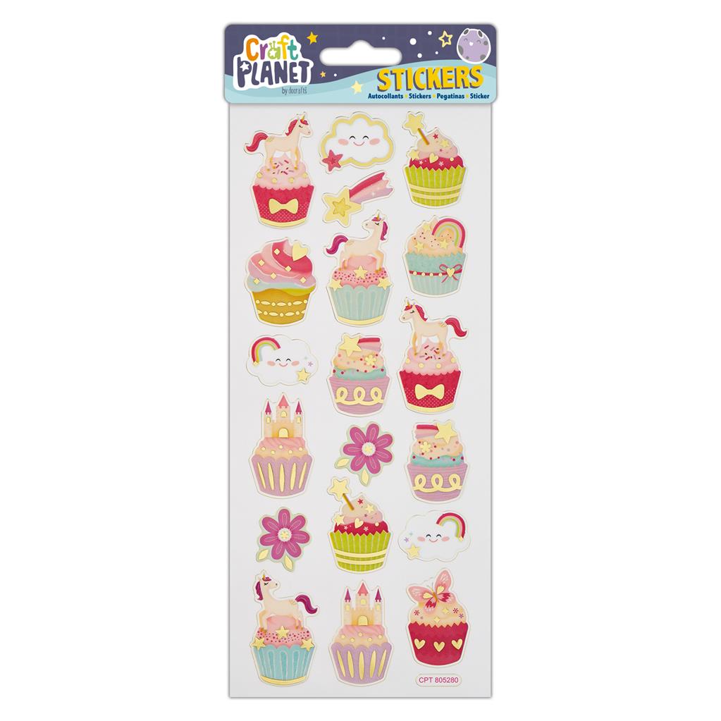 Craft Planet Fun Stickers - Unicorns & Cupcakes