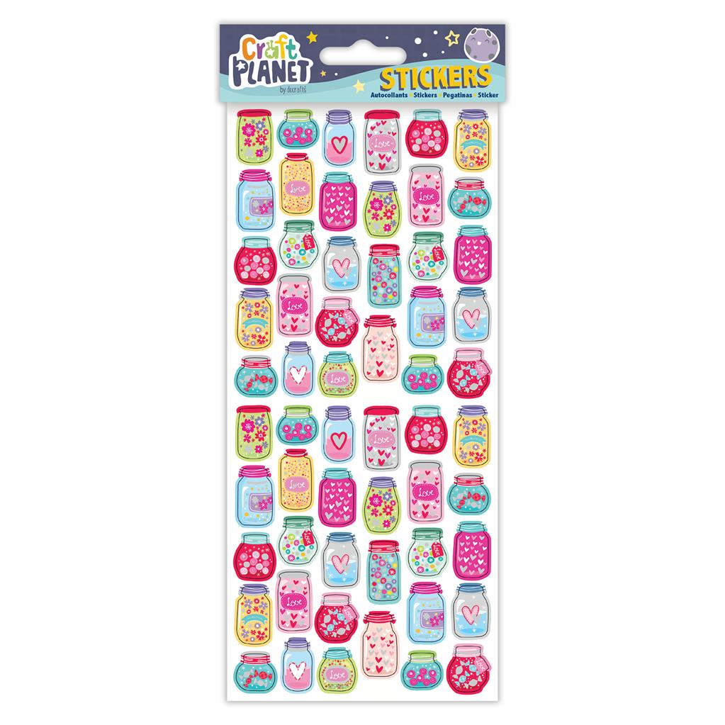 Craft Planet Fun Stickers - Heart Jars