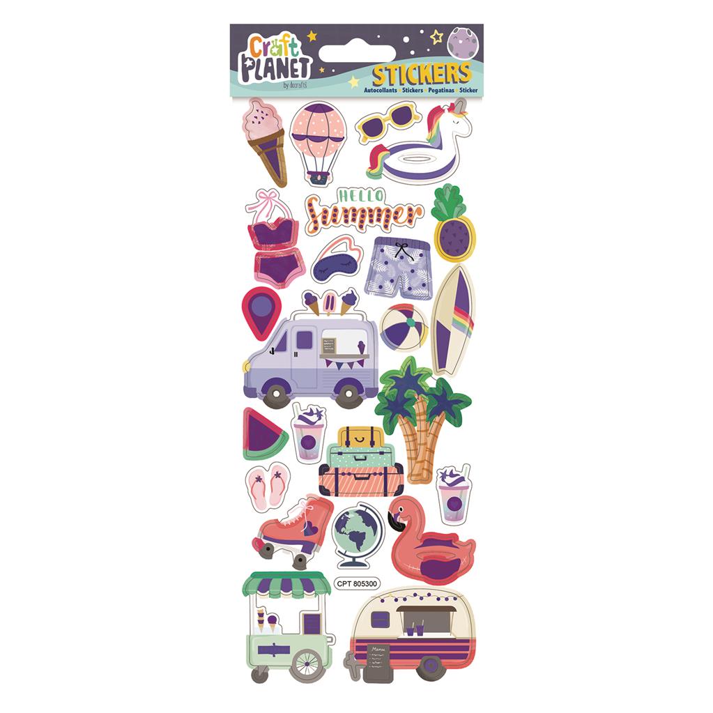 Craft Planet Fun Stickers - Hello Summer
