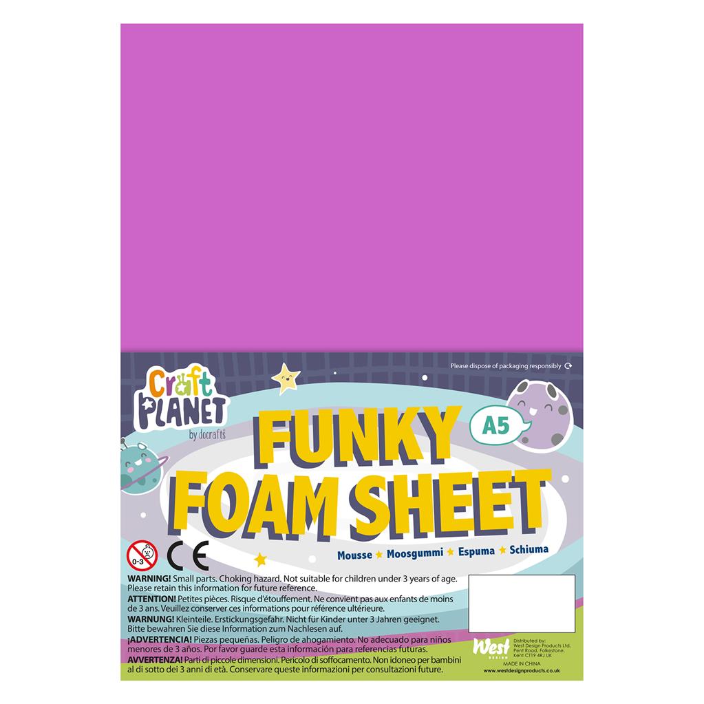 Craft Planet Funky Foam Sheet A5 (2mm) - Assorted Colours (24pk)