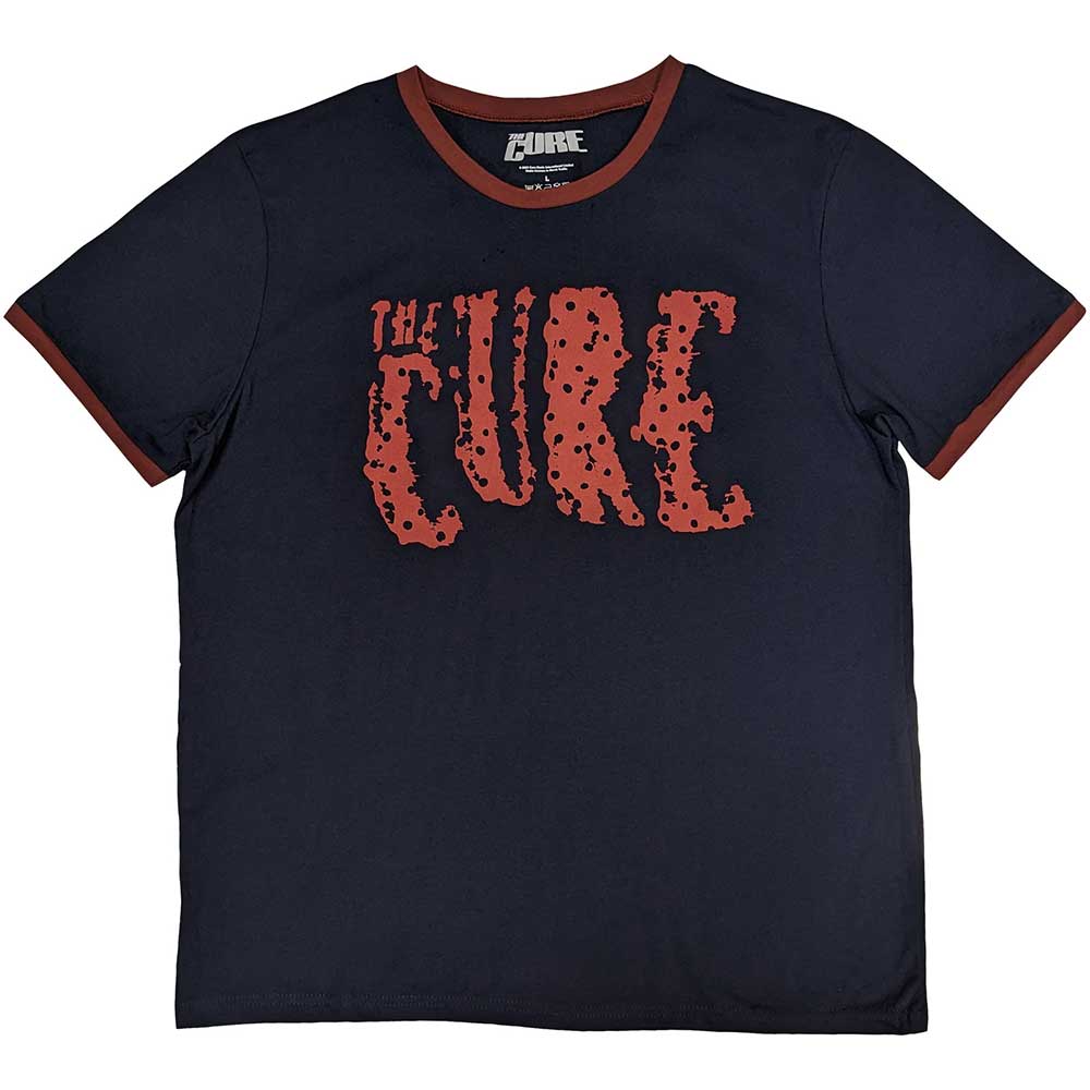 The Cure Unisex Ringer T-Shirt Logo Blue (L)