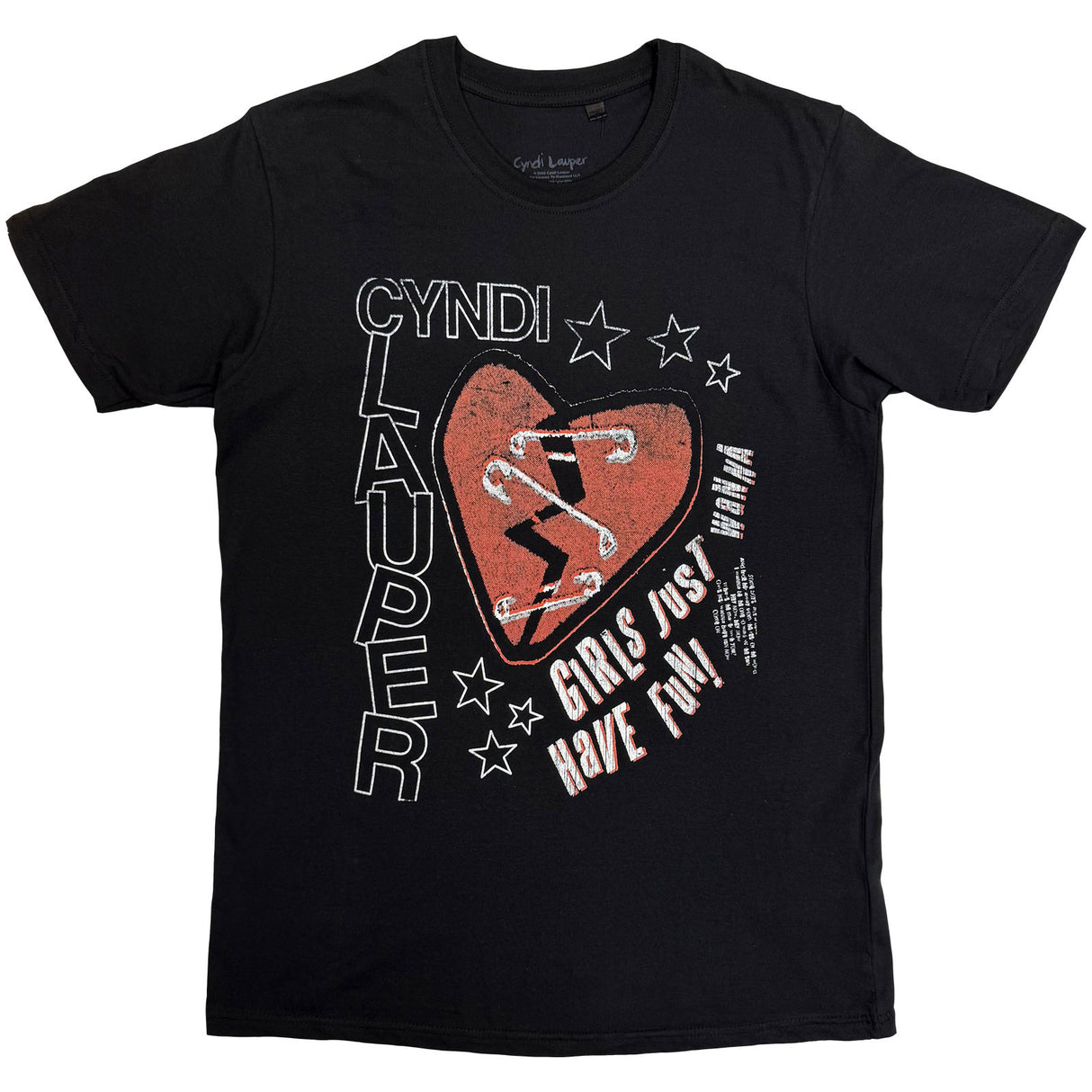 Cyndi Lauper Unisex T-Shirt Heart Black (S)