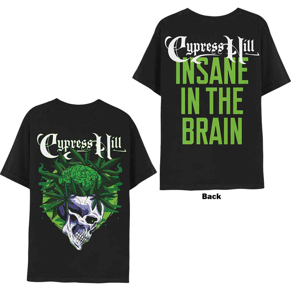 Cypress Hill Unisex T-Shirt Insane In The Brain (Back Print) Black (M)