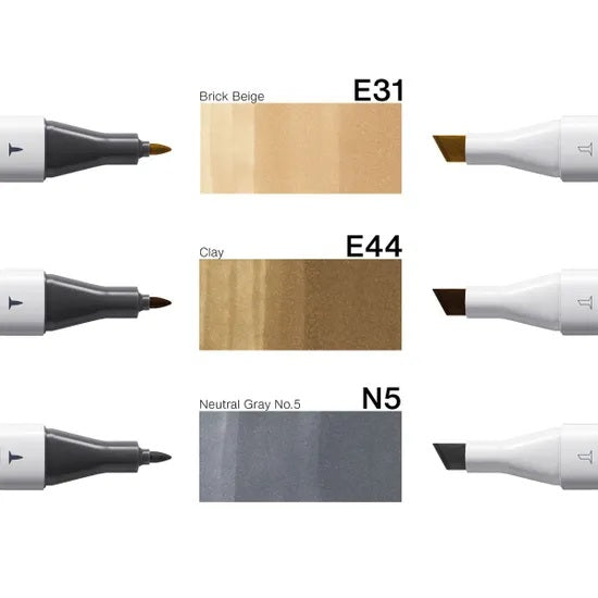 Copic Classic Designer Collection Marker Pen Set - Natural Stone Tints (3pk)