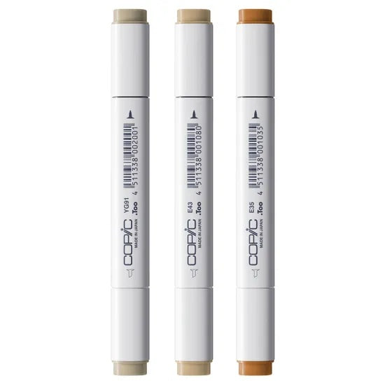 Copic Classic Designer Collection Marker Pen Set - Pale Wood Tints (3pk)