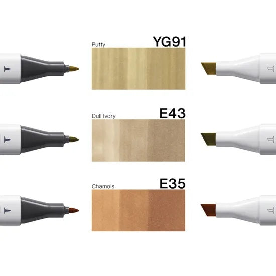 Copic Classic Designer Collection Marker Pen Set - Pale Wood Tints (3pk)