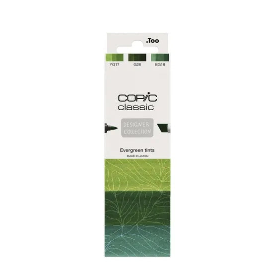 Copic Classic Designer Collection Marker Pen Set - Evergreen Tints (3pk)