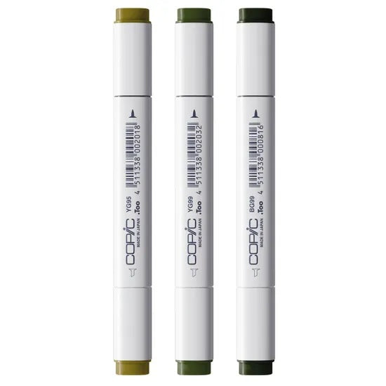 Copic Classic Designer Collection Marker Pen Set - Deep Forest Tints (3pk)