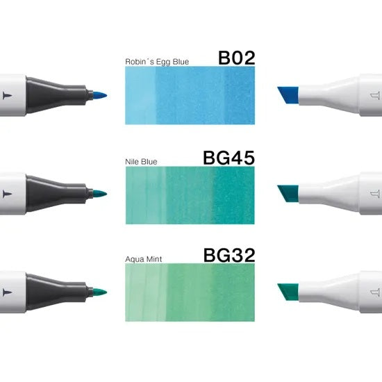 Copic Classic Designer Collection Marker Pen Set - Clear Water Tints (3pk)