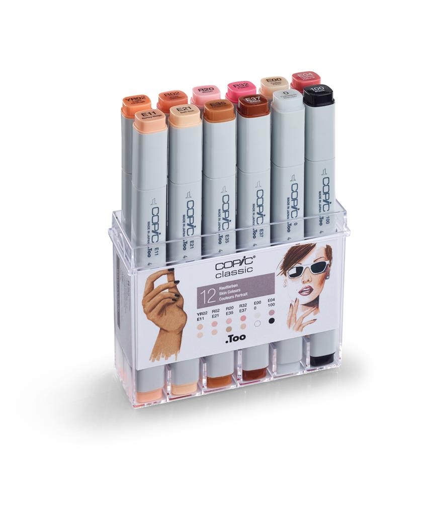 Copic Classic Marker Pen Set - Skin Tones (12pc)
