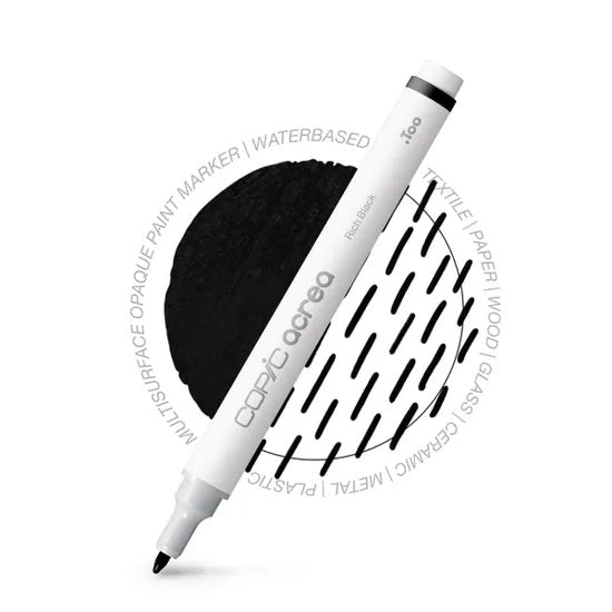 Copic Acrea Paint Marker Pen - Rich Black