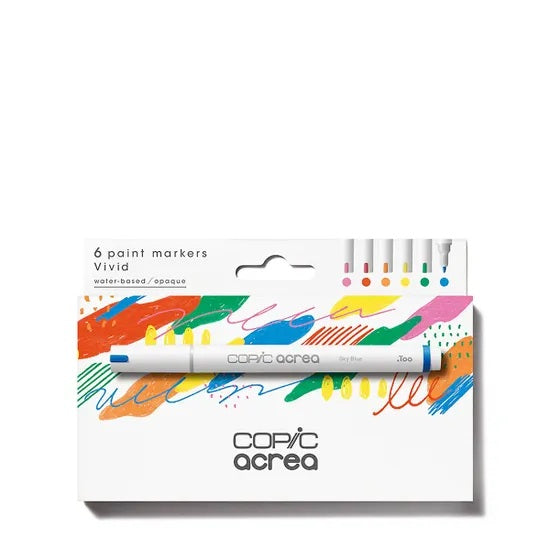 Copic Acrea Paint Marker Pen Set - Vivid (6pk)