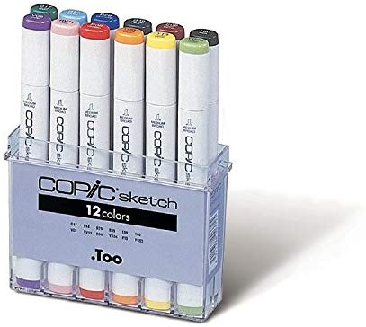 Copic Sketch Marker Pen Set - Basic Colours (12pc)