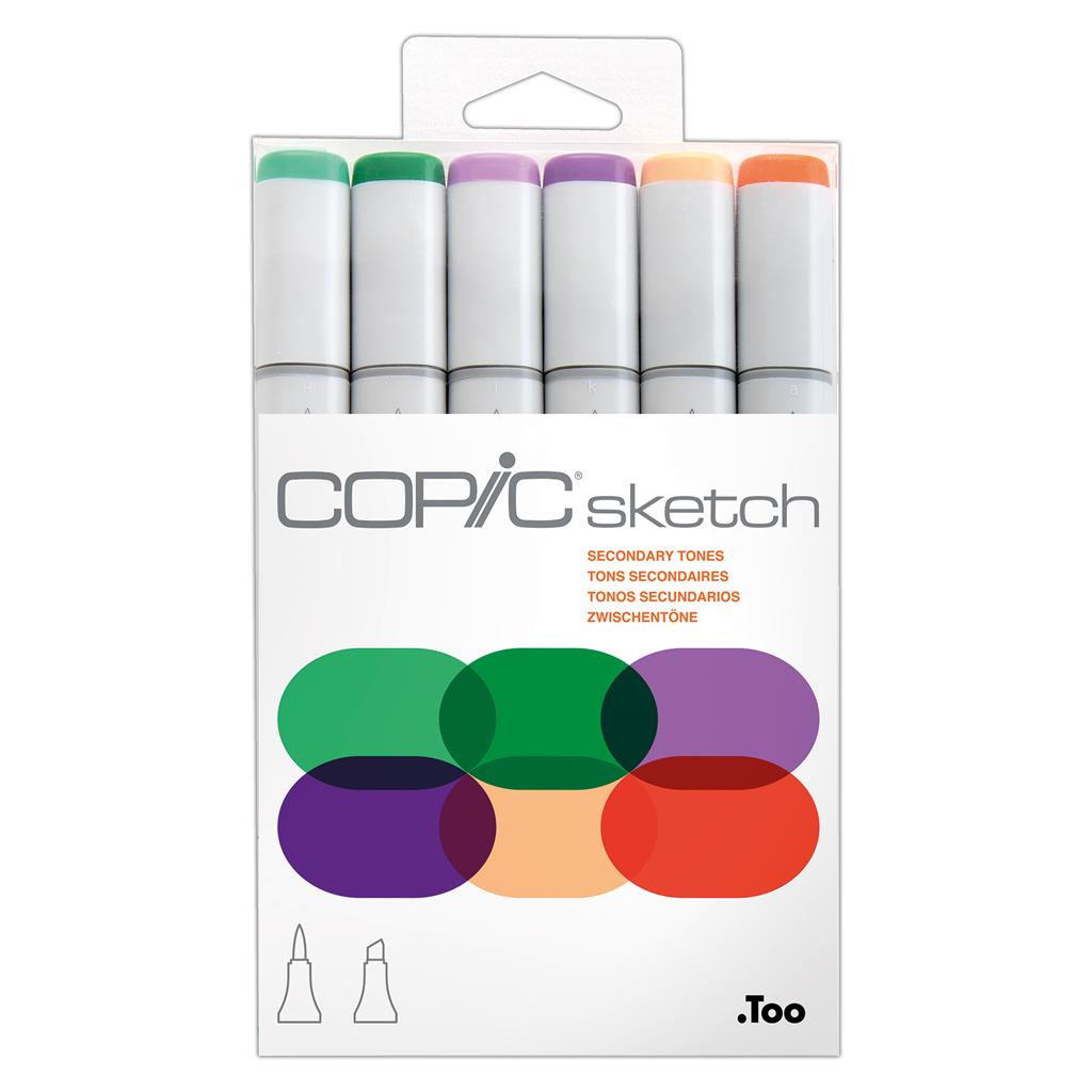 Copic Sketch Marker Pen Set - Secondary Tones (6pc)