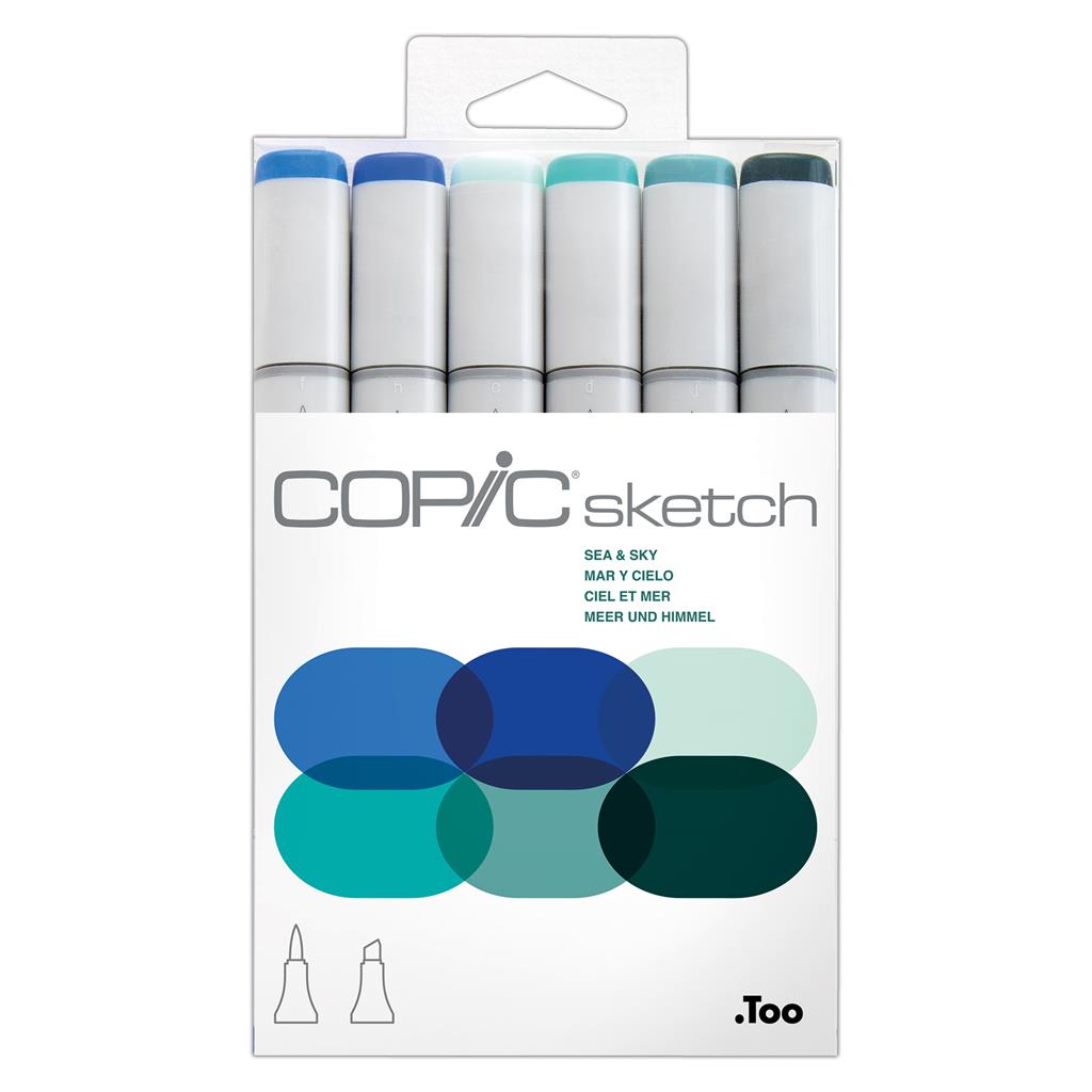 Copic Sketch Marker Pen Set - Sea & Sky (6pc)