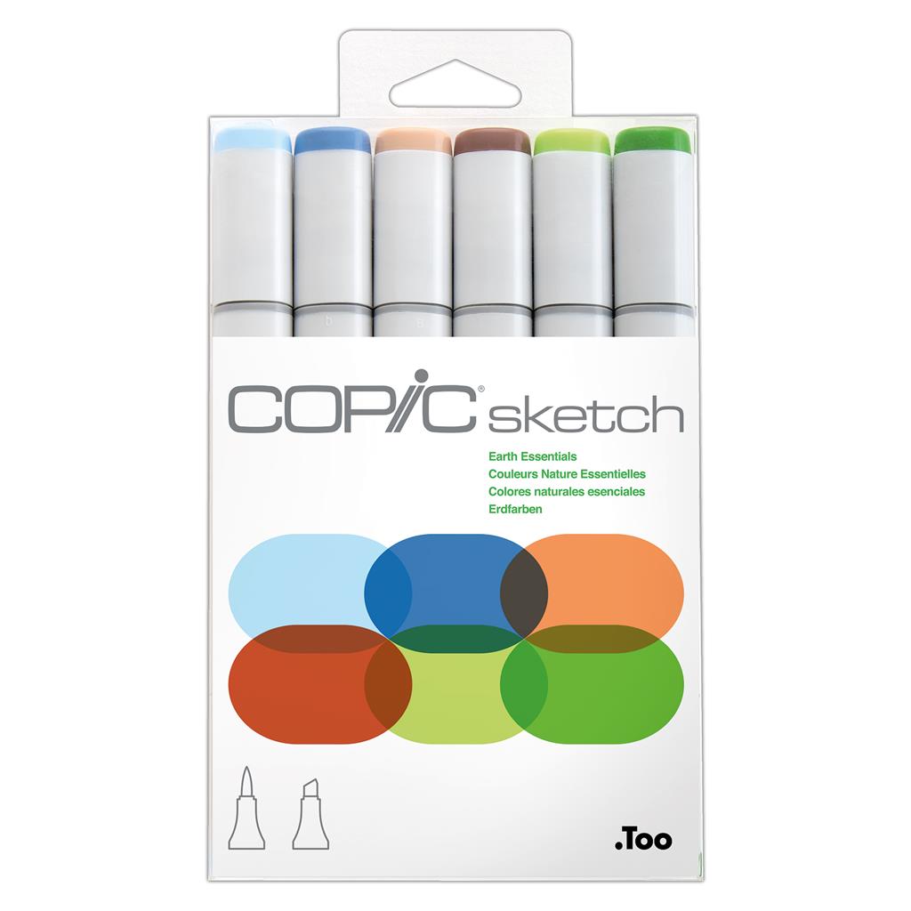 Copic Sketch Marker Pen Set - Earth Essentials (6pc)