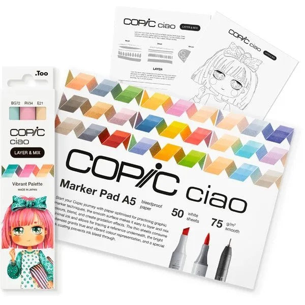 Copic Ciao (Layer & Mix) Manga Starter Set - Vibrant