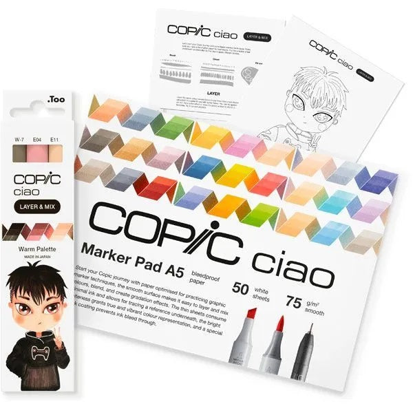 Copic Ciao (Layer & Mix) Manga Starter Set - Warm