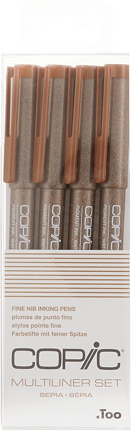 Copic Multiliner Fine Pen Set - Sepia (4pc)