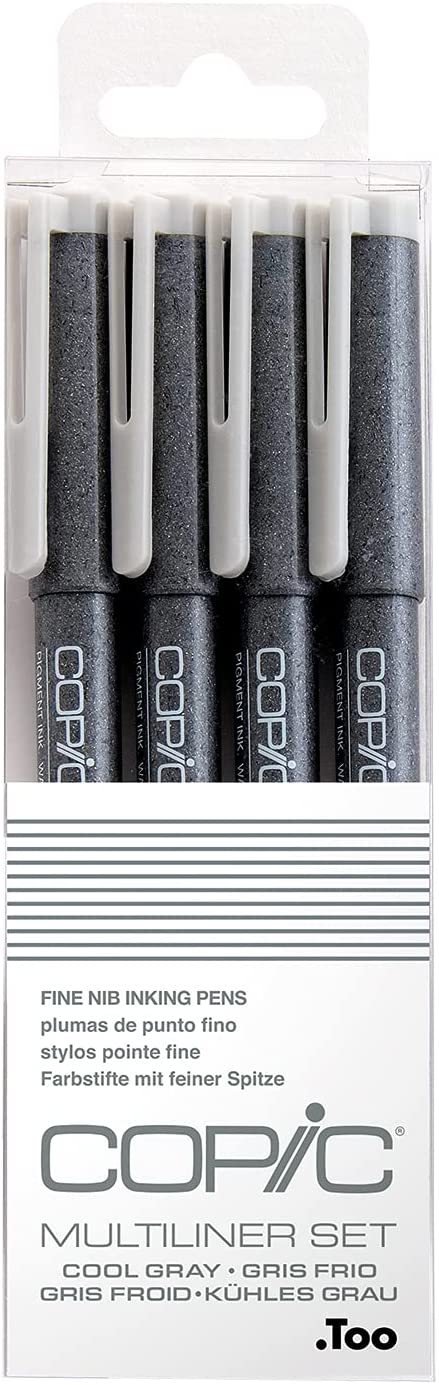 Copic Multiliner Fine Pen Set - Cool Grey (4pc)