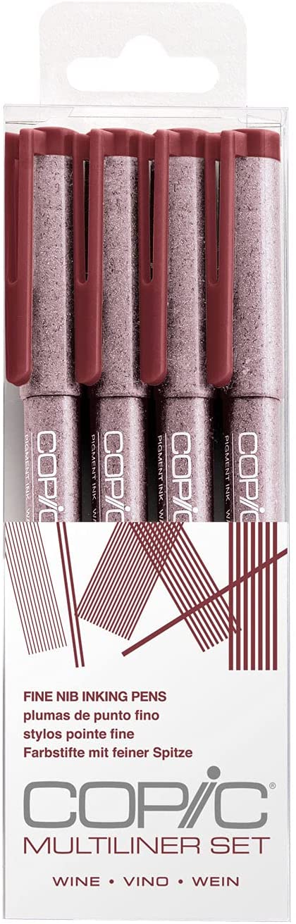 Copic Multiliner Fine Pen Set - Wine (4pc)