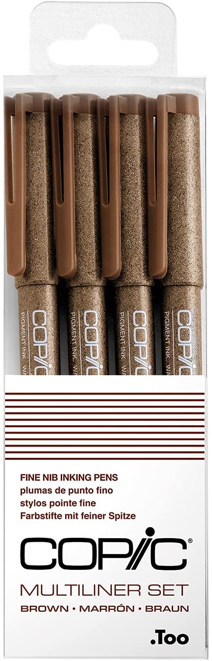Copic Multiliner Fine Pen Set - Brown (4pc)