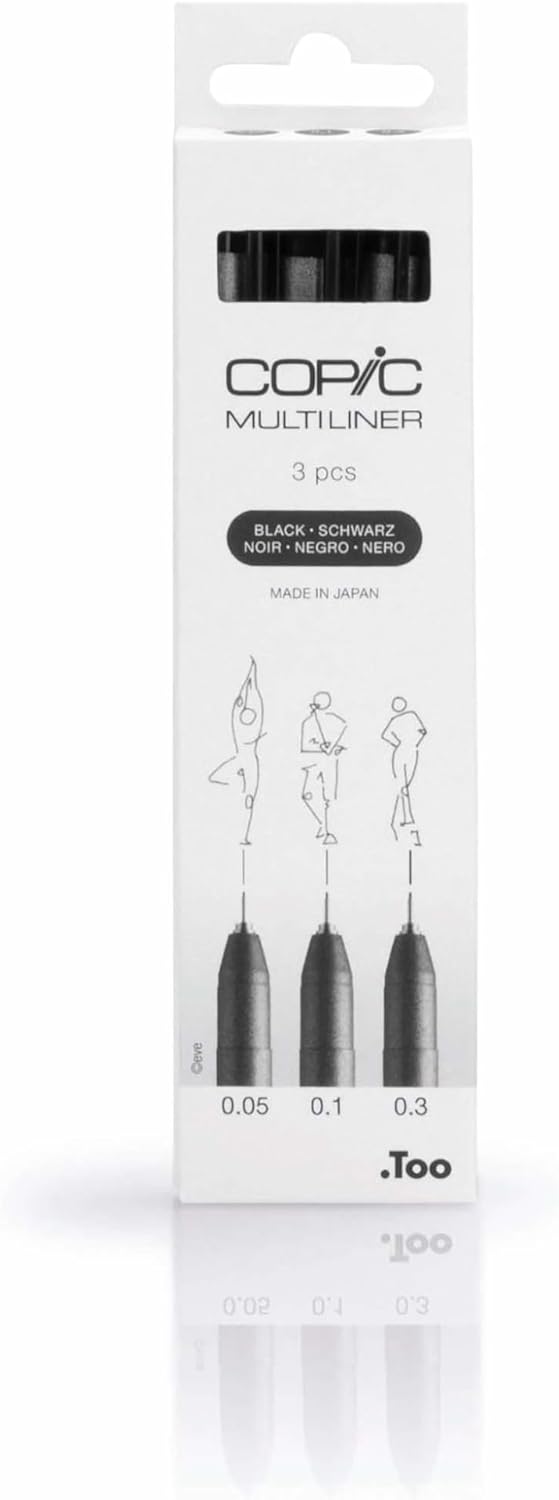 Copic Multiliner Fine Pen Set - Black (3pc)