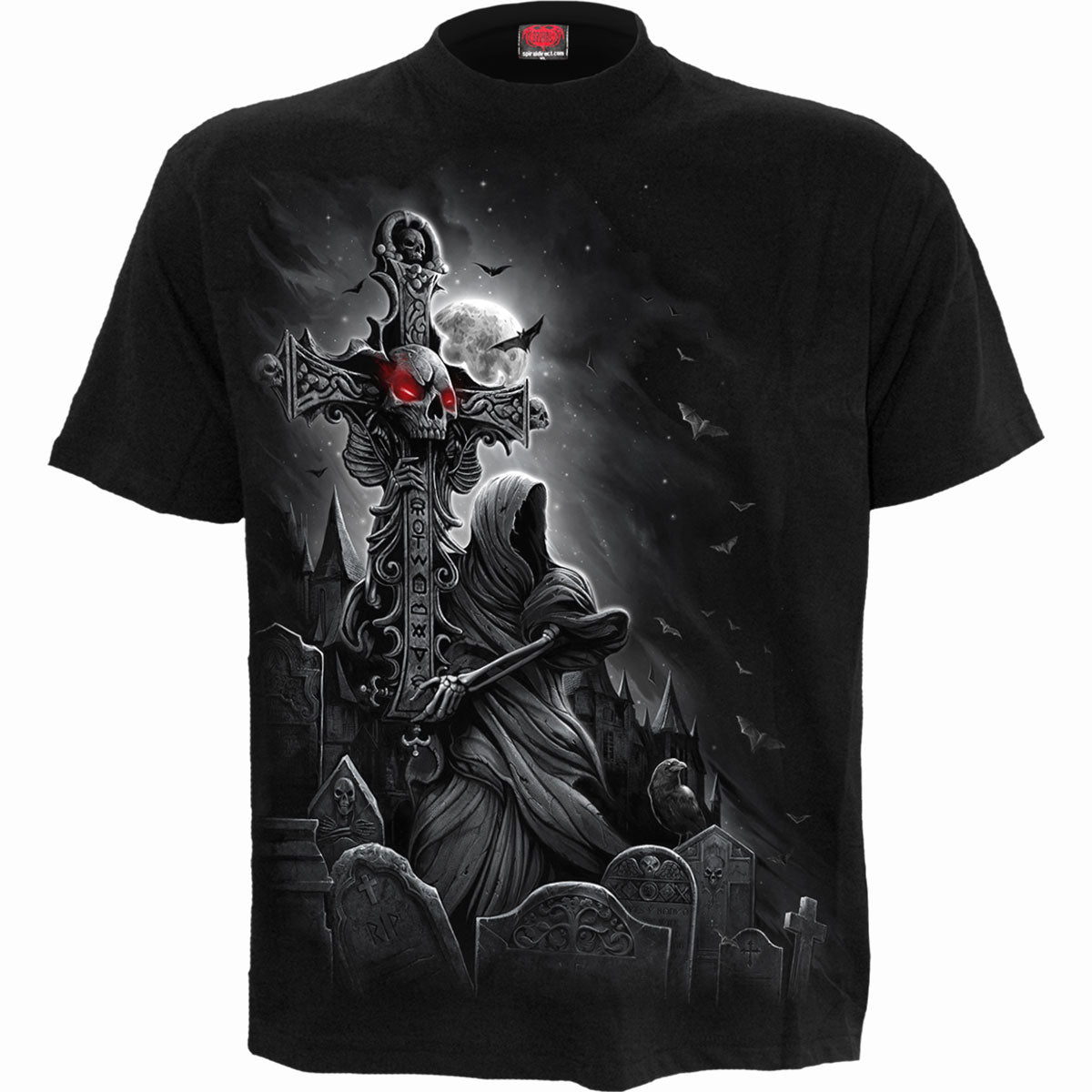 Spiral Unisex T-Shirt Grave Walker (Back Print) Black (M)