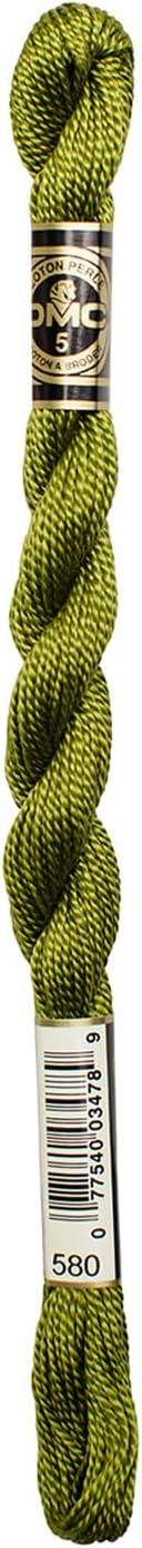 DMC Pearl Cotton Thread Size 5 25m Skein - Dark Moss Green (580)