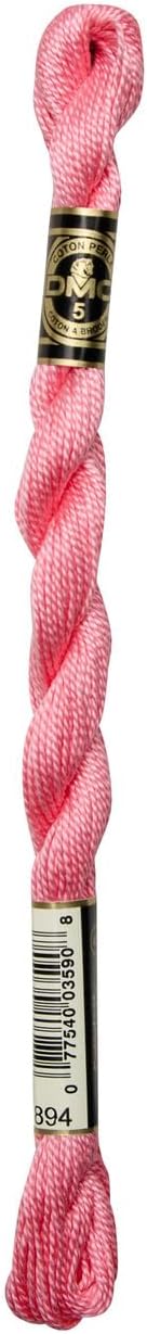 DMC Pearl Cotton Thread Size 5 25m Skein - Very Light Carnation (894)