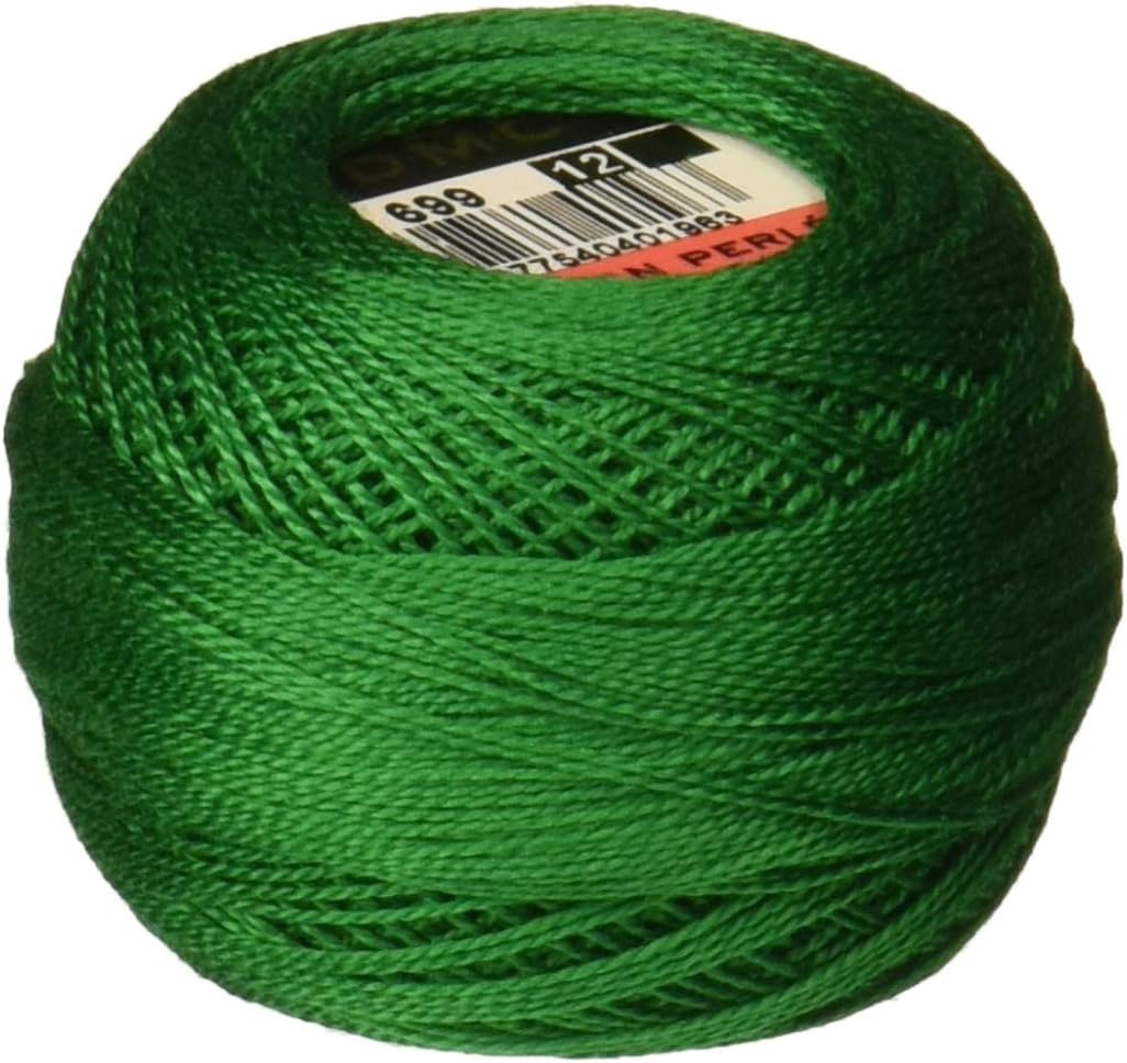 DMC Pearl Cotton Thread Size 12 120m Ball - Green (699)