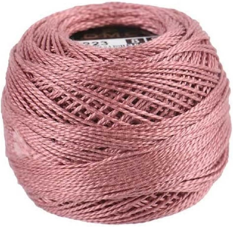 DMC Pearl Cotton Size 8 80m Ball - Dark Shell Pink (223)