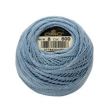 DMC Pearl Cotton Size 8 80m Ball - Light Blue (800)