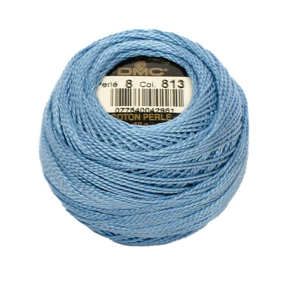 DMC Pearl Cotton Size 8 80m Ball - Light Blue (813)