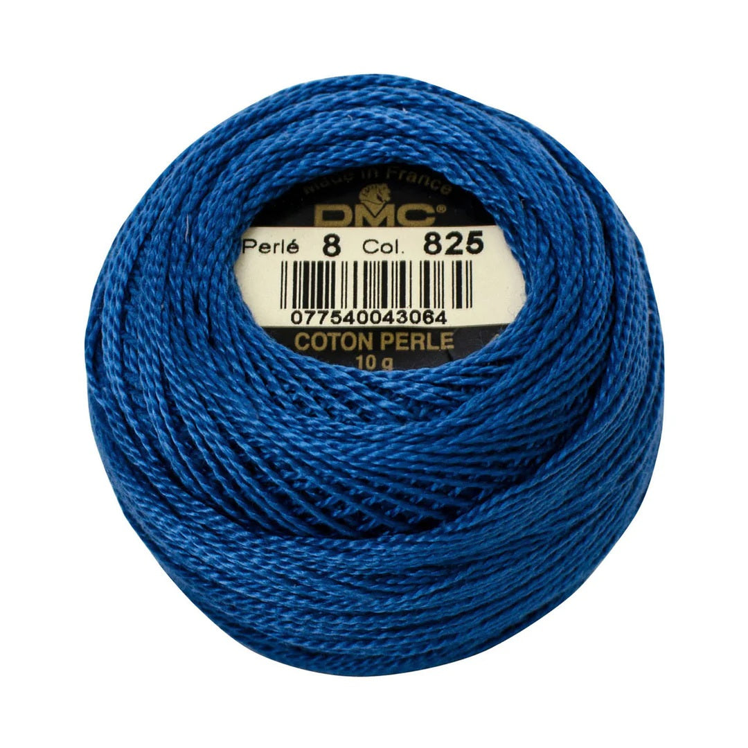 DMC Pearl Cotton Size 8 80m Ball - Dark Blue (825)