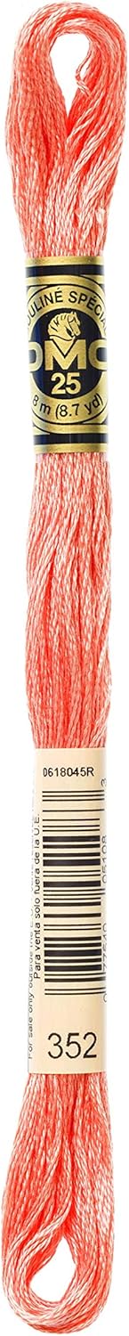 DMC Mouline Stranded Cotton Embroidery Thread 8m Skein - Light Coral (352)