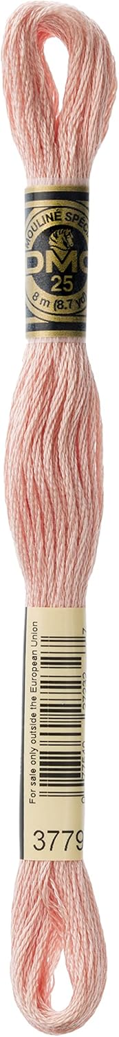 DMC Mouline Stranded Cotton Embroidery Thread 8m Skein - Very Light Terracotta (3779)
