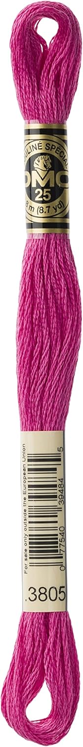 DMC Mouline Stranded Cotton Embroidery Thread 8m Skein - Cyclamen Pink (3805)