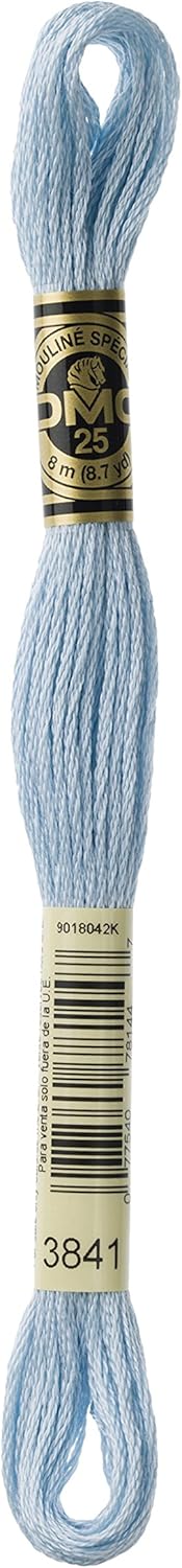 DMC Mouline Stranded Cotton Embroidery Thread 8m Skein - Pale Baby Blue (3841)