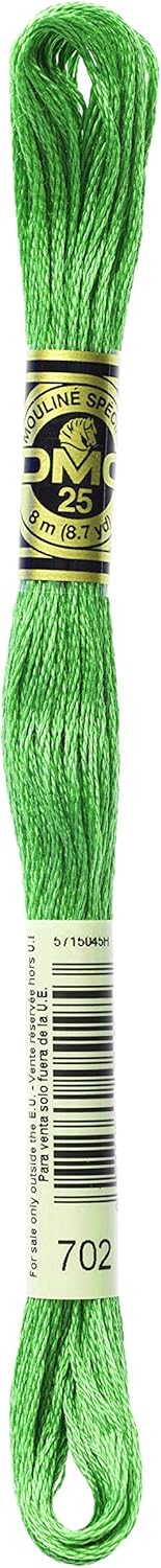DMC Mouline Stranded Cotton Embroidery Thread 8m Skein - Kelly Green (702)