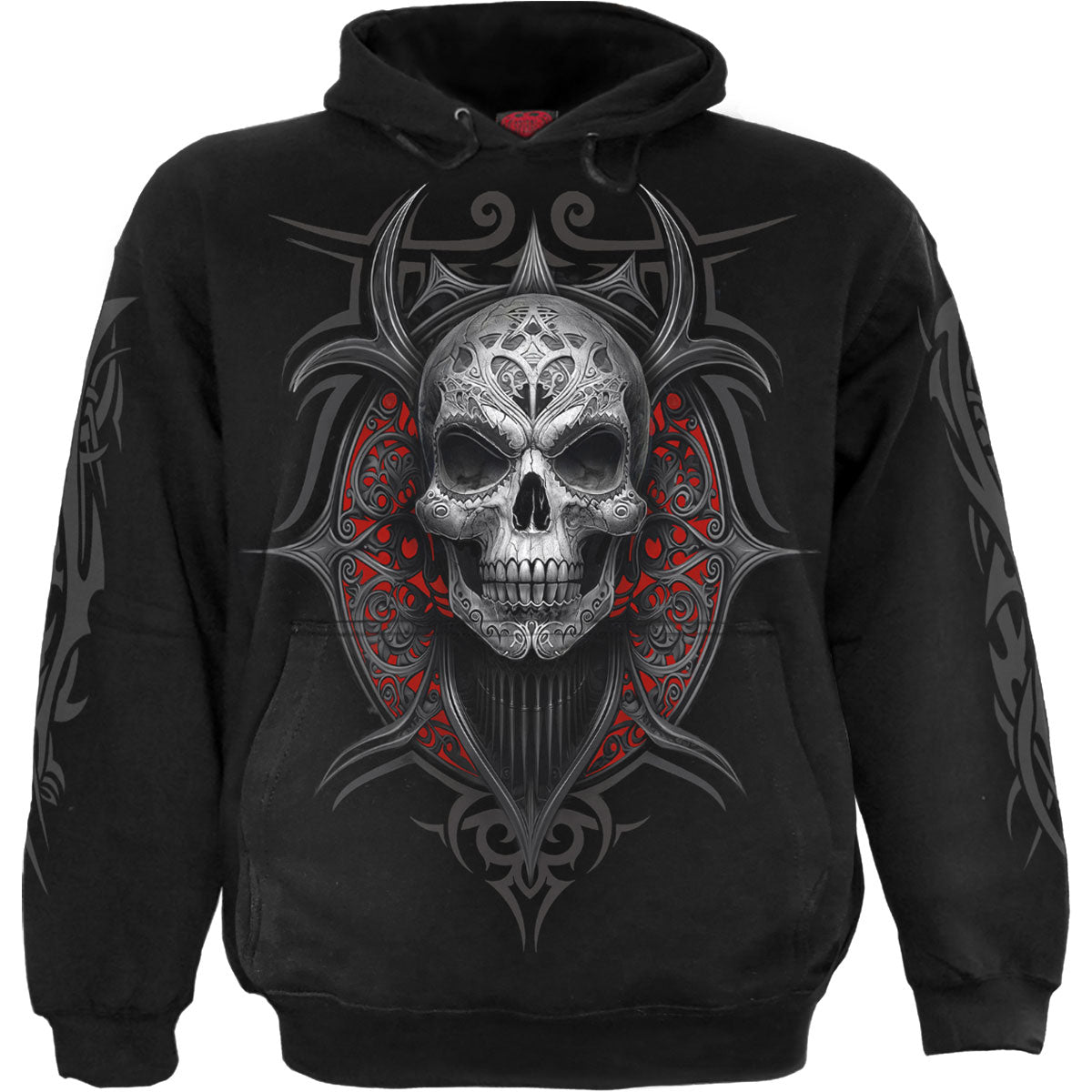 Spiral Unisex Pullover Hoodie High Priestess (Back & Sleeve Print) Black (L)