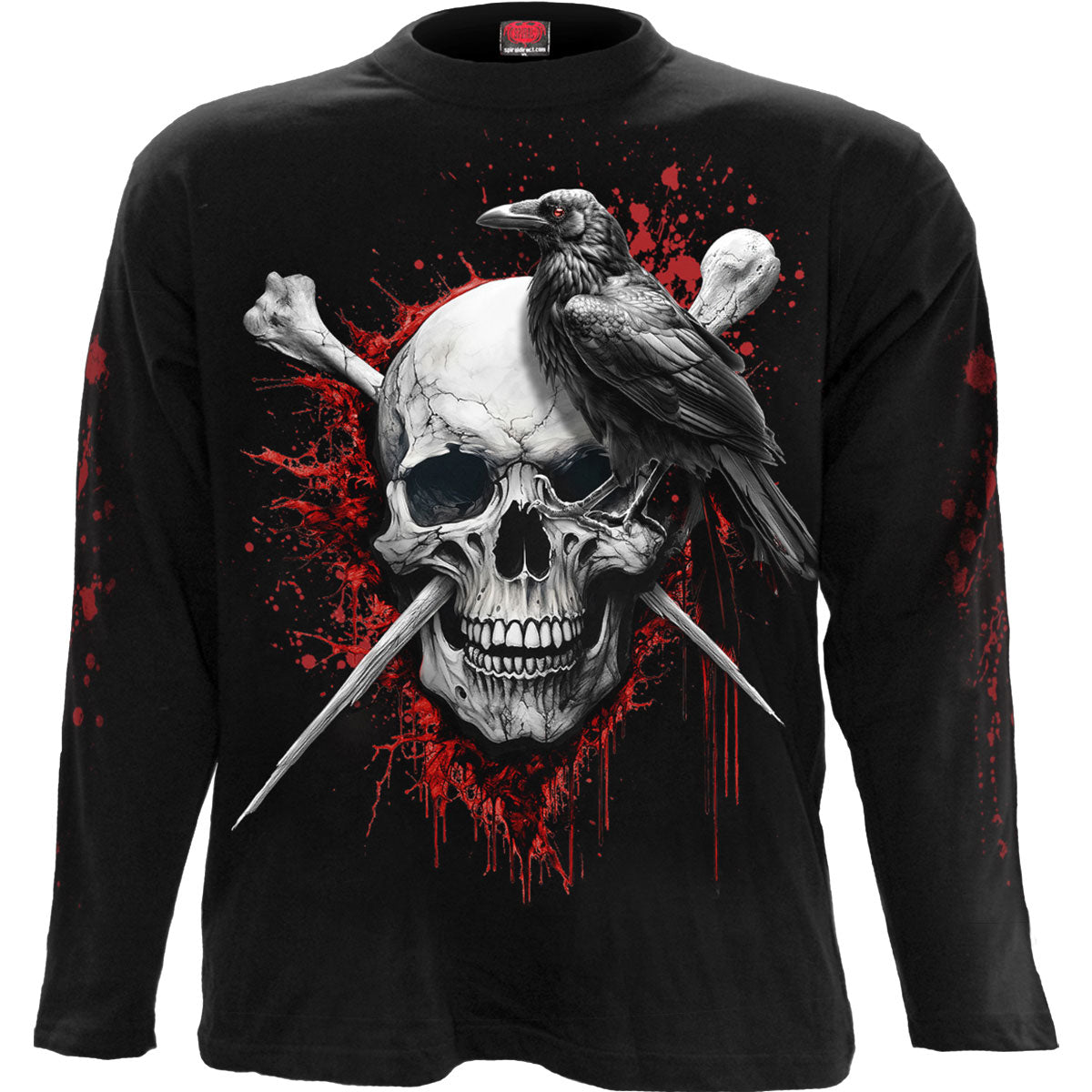 Spiral Unisex Long Sleeve T-Shirt Death Raven Black (L)