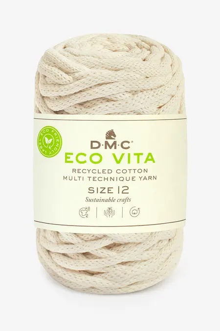 DMC Eco Vita 12 Crochet/Knitting Yarn 250g Ball - White (31)