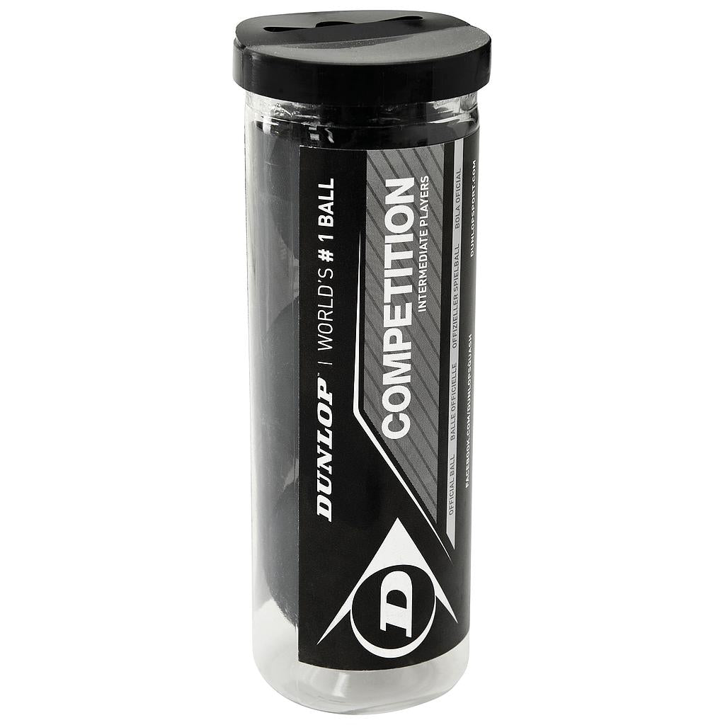 Dunlop Competition Squash Balls in Tube (3pk)