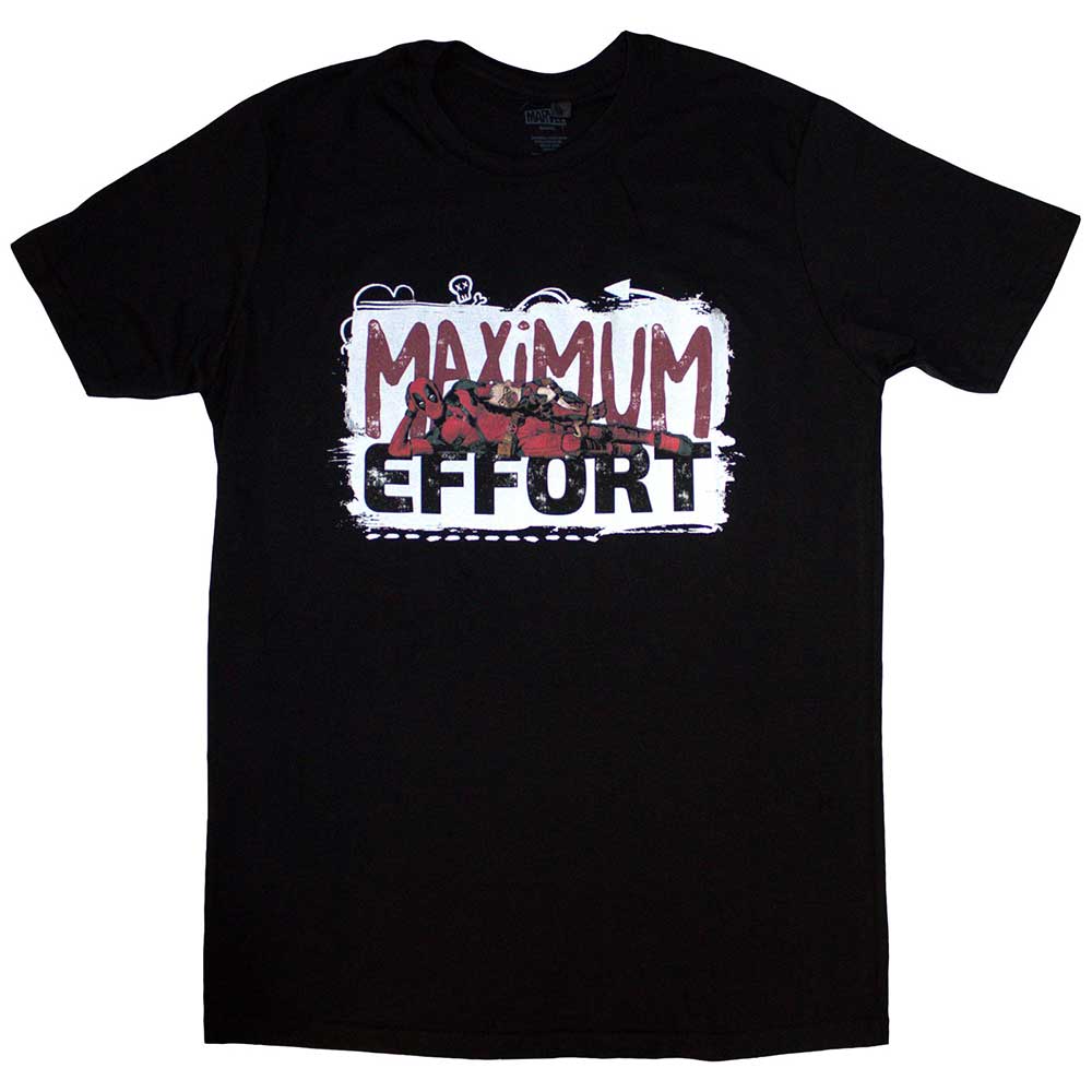 Marvel Comics Unisex T-Shirt Deadpool Maximum Effort Black (L)