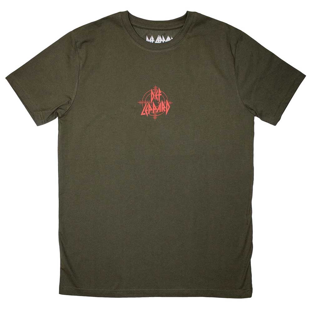 Def Leppard Unisex T-Shirt Mini Target Logo Green (XXL)