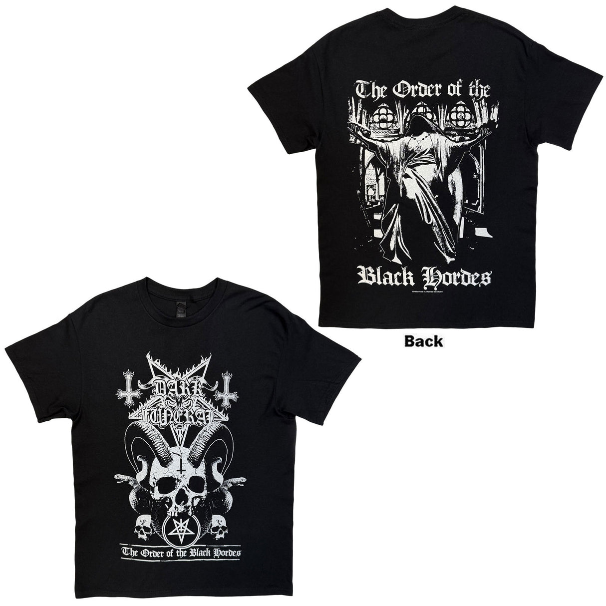 Dark Funeral Unisex T-Shirt Order Of The Black Hordes (Back Print) Black (L)