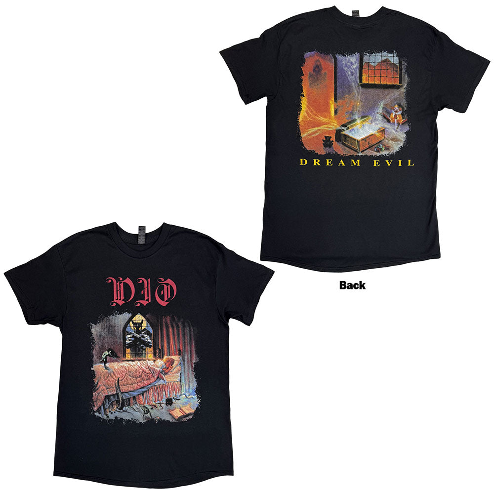 Dio Unisex T-Shirt Dream Evil (Back Print) Black (M)